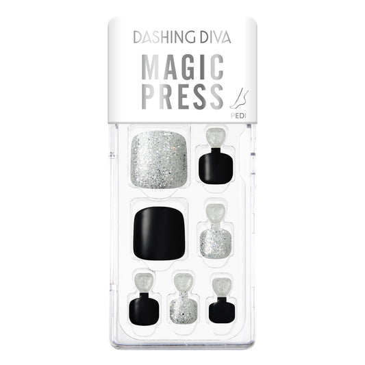 【DASHING DIVA 】127 穿戴式美甲貼片(足) MAGICPRESS Glittering Black