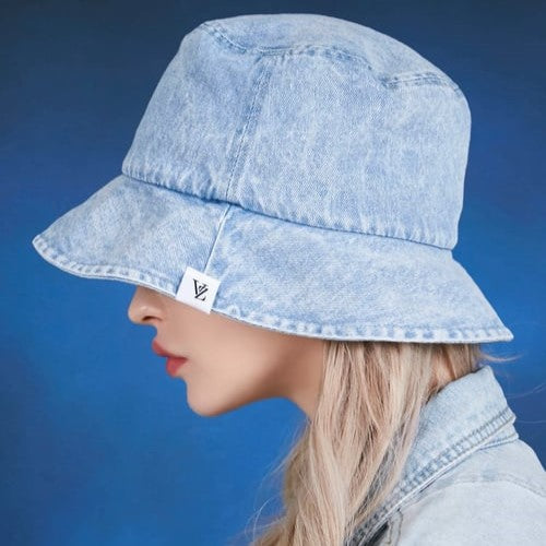 【VARZAR】單寧漁夫帽(水洗淺藍)