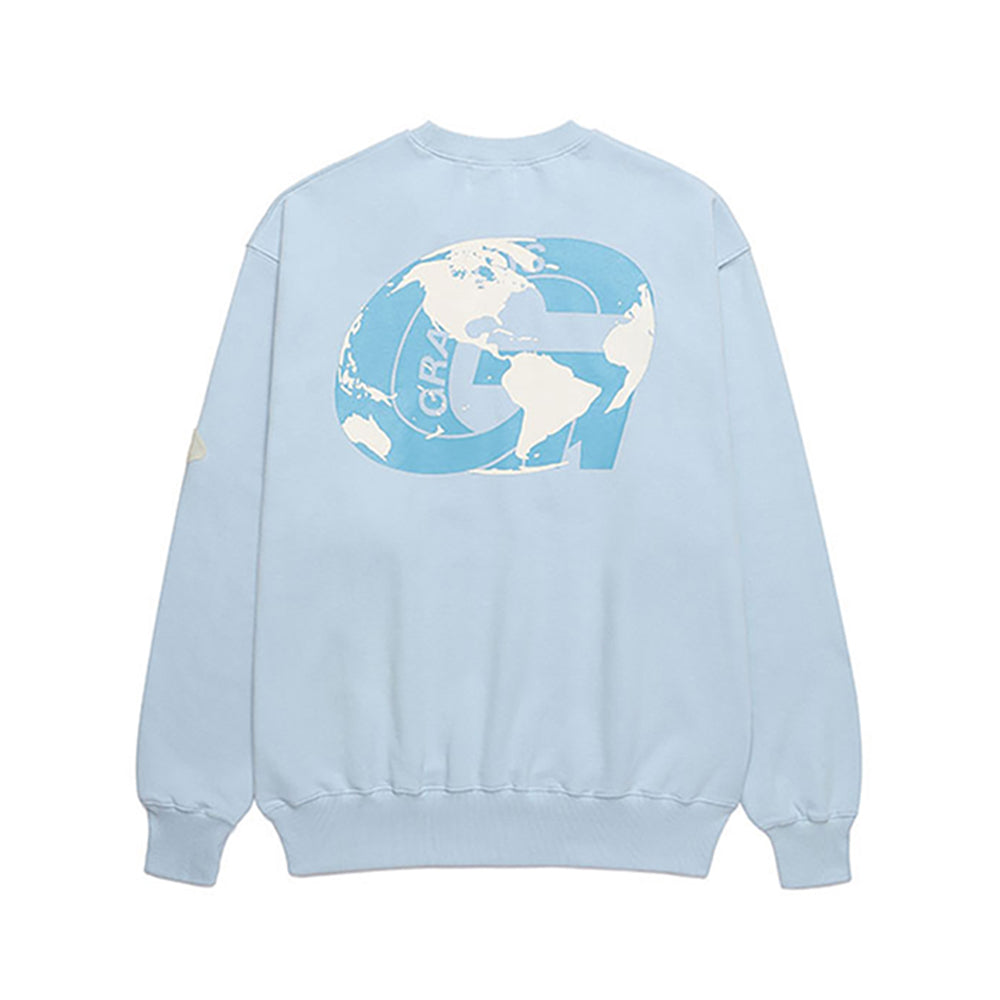 【GRAFIKUS】地球LOGO大學T-天藍色