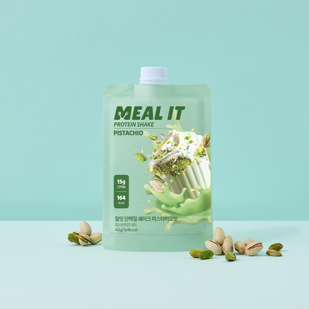 Olive Young熱銷【 MEAL IT 】蛋白奶昔粉 40g (開心果杏仁片/哈密瓜/巧克力拿鐵/香蕉牛奶/咖啡牛奶)