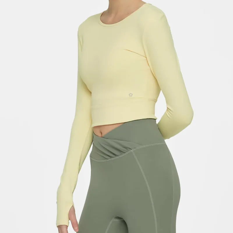【mulawear】露背設計短版長袖上衣