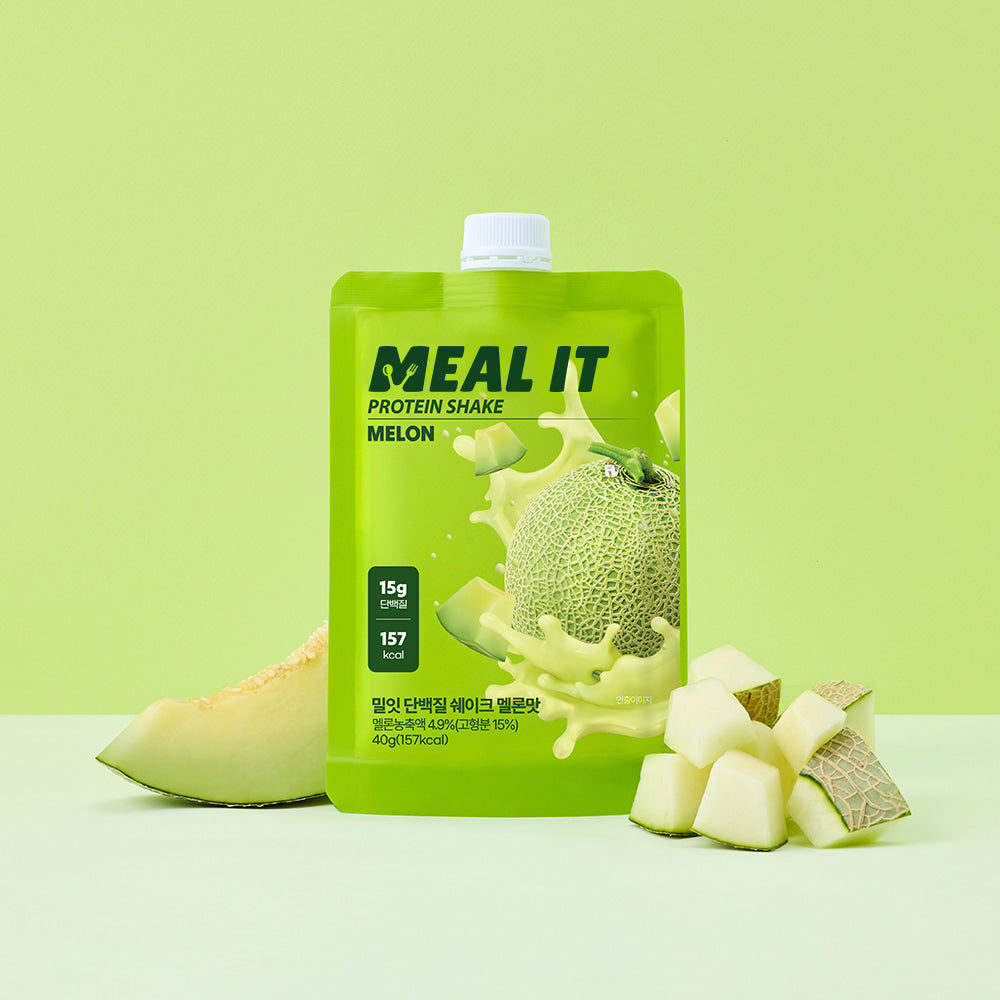 Olive Young熱銷【 MEAL IT 】蛋白奶昔粉 40g (開心果杏仁片/哈密瓜/巧克力拿鐵/香蕉牛奶/咖啡牛奶)