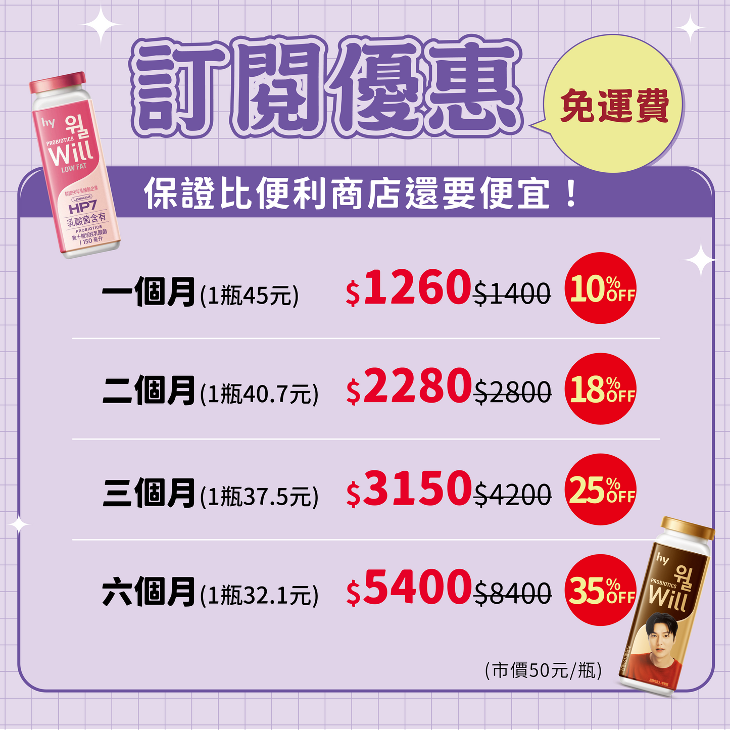 比便利商店還便宜!!!【 韓星代言】韓國Will發酵乳飲料 (韓國專利/發酵乳/益生菌/乳酸菌/李敏鎬)-限宅配 (訂閱賣場)9/1起依序出貨