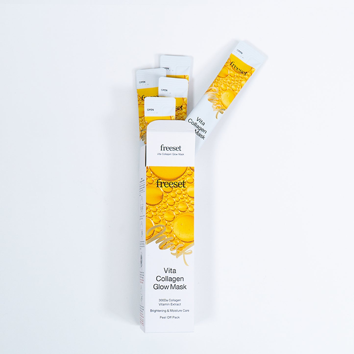 【Freeset】撕拉面膜 (5入) 8ml （真膠原蛋白亮膚/提亮膠原蛋白亮膚/維他命膠原蛋白亮澤）