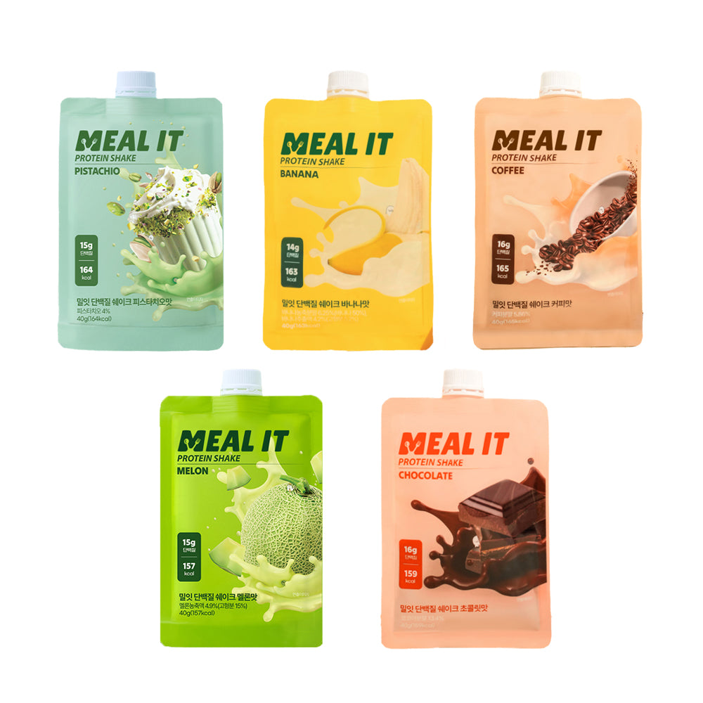 Olive Young熱銷【 MEAL IT 】蛋白奶昔粉 40g  (開心果杏仁片/哈密瓜/巧克力拿鐵/香蕉牛奶/咖啡牛奶)